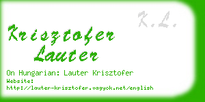 krisztofer lauter business card